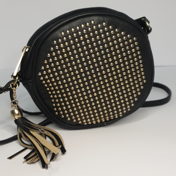 Neon Hart crossbody black faux leather studded bag - Picture 15 of 16